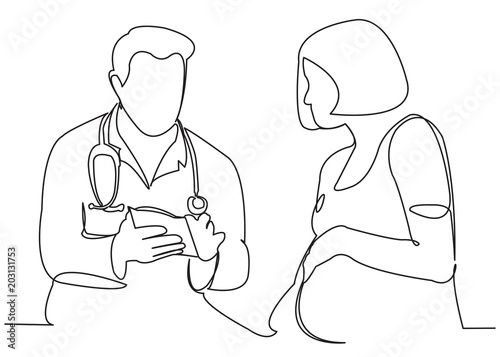 pregnant woman at the doctor's reception
