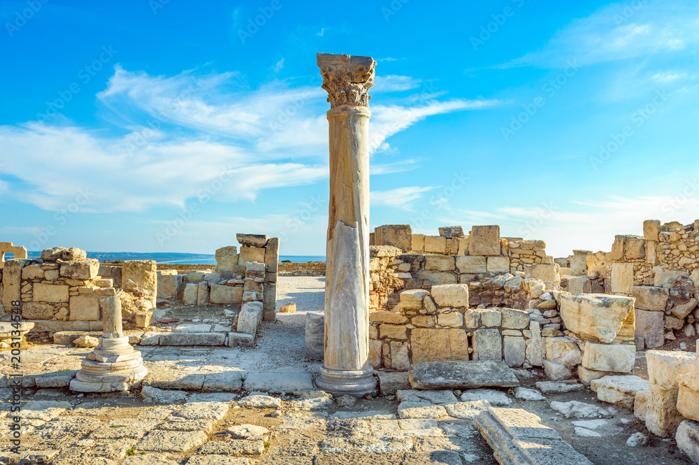 Fototapeta premium Kourion archaeological site, ruins of ancient town, Cyprus, Limassol district