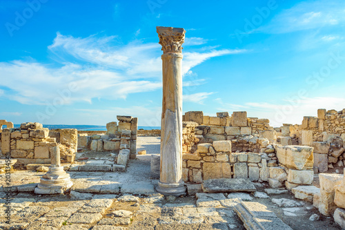 Kourion archaeological site, ruins of ancient town, Cyprus, Limassol district photo
