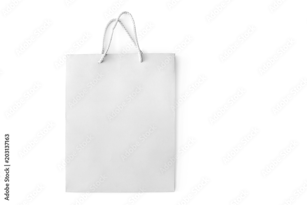 White paper bag on white background White paper bag on white background