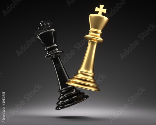 Schachfiguren Gold Schwarz