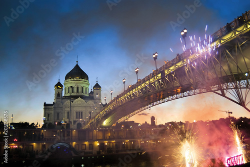  Cathedral of Christ the Saviour in Moscow, fireworks