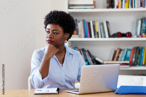 African american businesswoman with depression