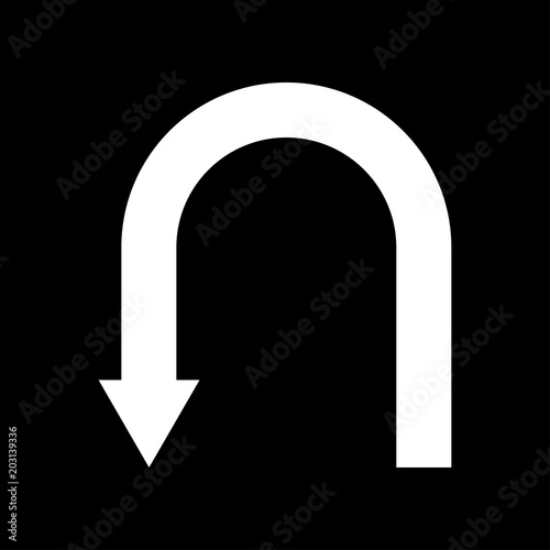 white returning arrow icon.