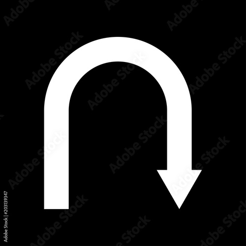 white return back arrow icon.