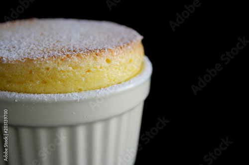 Vanilla souffle. Close up.
