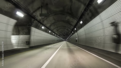 Timelapse view of Driving Tohamsan tunnel in south korea