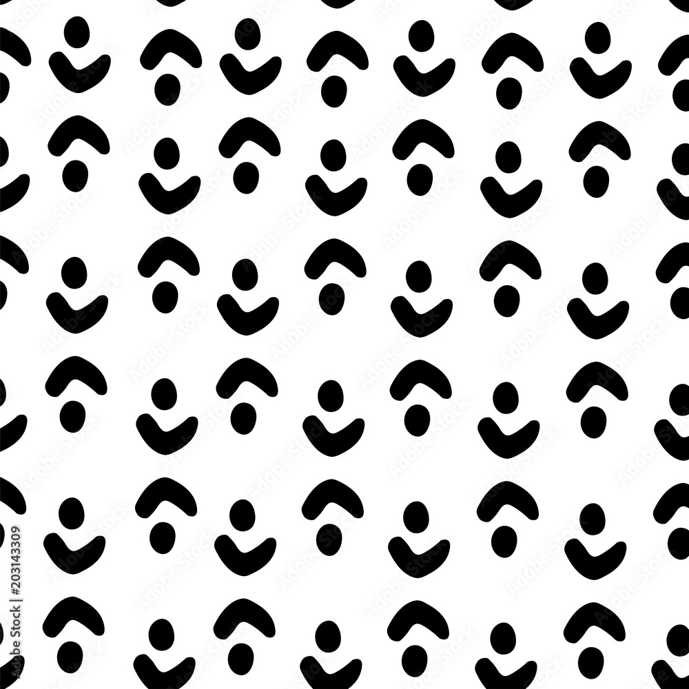 Seamless abstract pattern with dots and graphic elements. For textile, wrapper ar background.