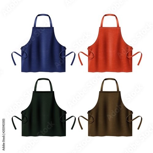 Colored blank aprons