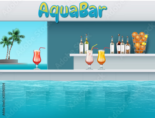 Aqua bar in waterpark