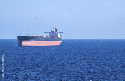 Big Oil Tanker in the Caribbean Sea Near Island of Bonaire
