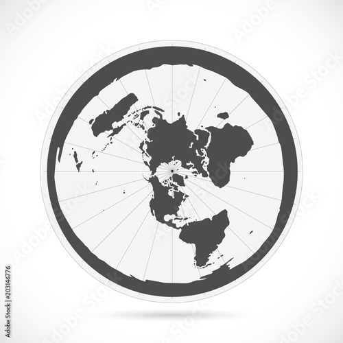 Flat Earth Map Illustration