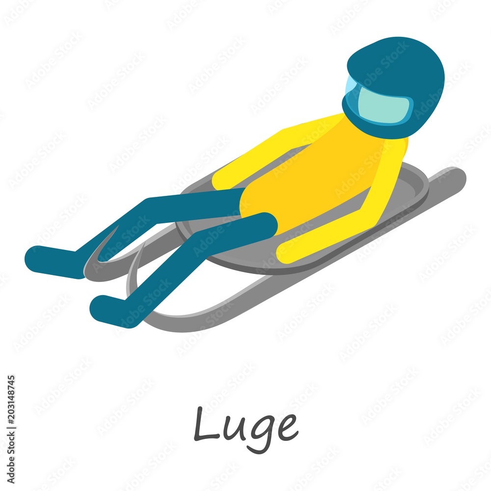 Luge sport icon. Isometric of luge sport vector icon for web design isolated on white background