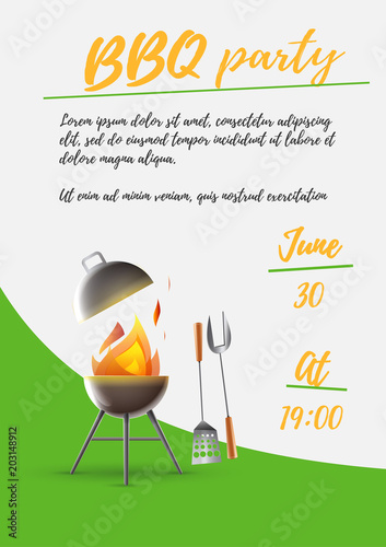 Poster invitation summer barbecue