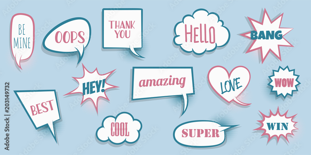 Fototapeta premium Comic text speeech bubble pop art