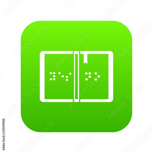 Braille icon digital green for any design isolated on white vector illustration