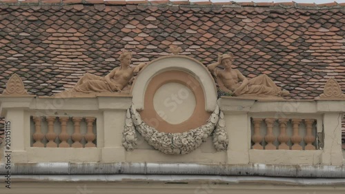 Statues on the roof of Safrano Palace photo