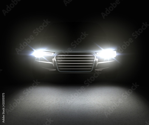 Car with headlights