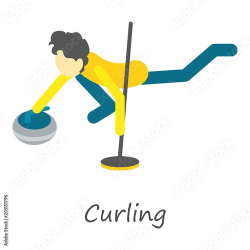 Curling icon. Isometric of curling vector icon for web design isolated on white background