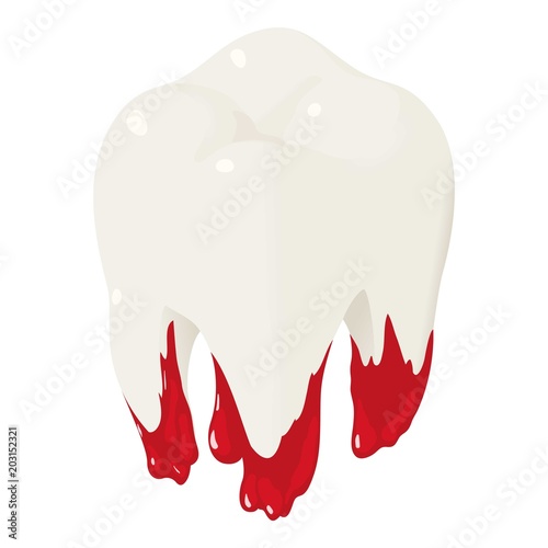 Bloody tooth icon. Isometric of bloody tooth vector icon for web design isolated on white background