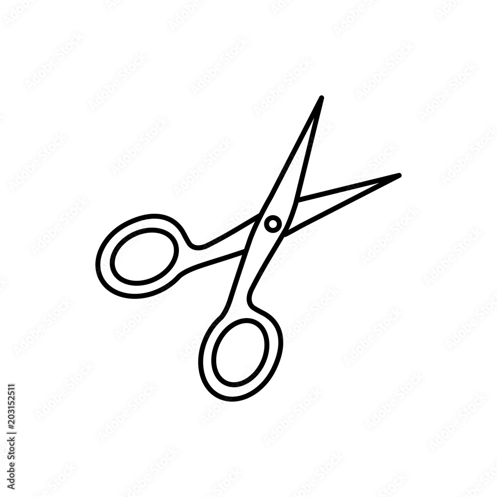 scissors line vector black icon scissors line vector black icon