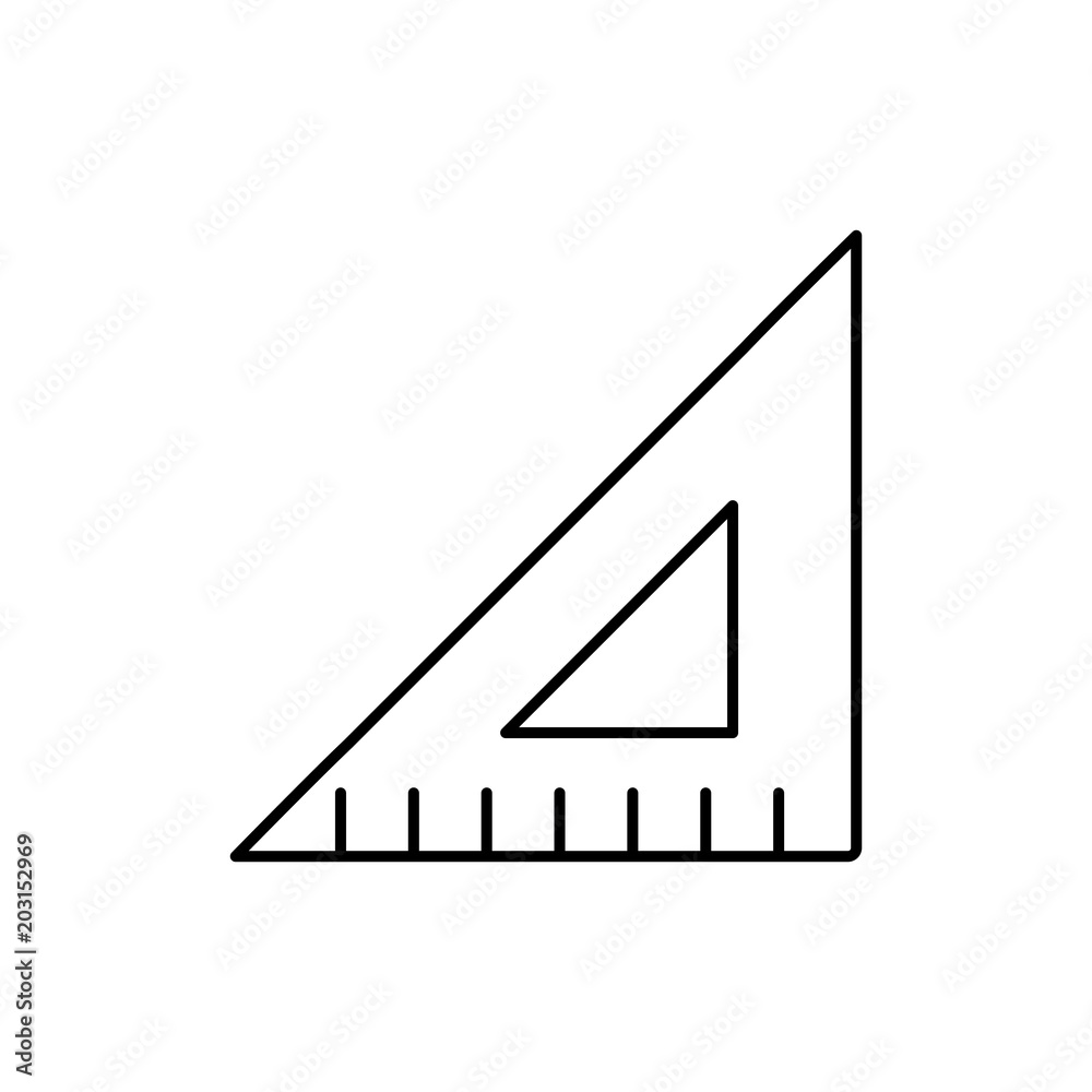 triangle ruler line vector black icon triangle ruler line vector black icon