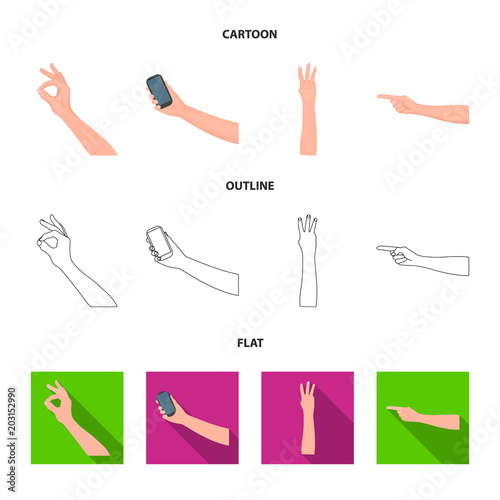 Sign Language cartoon,outline,flat icons in set collection for design.Emotional part of communication vector symbol stock web illustration.
