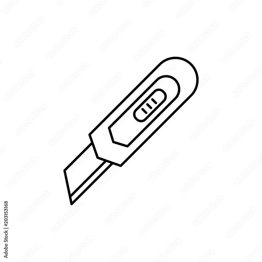 paper cutter knife line vector black icon paper cutter knife line vector black icon