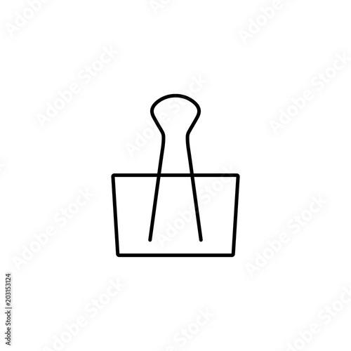 binder paper clip line vector black icon line vector black icon
