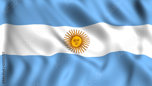 Cuadro en lienzo Flag of Argentina silk waving in the wind