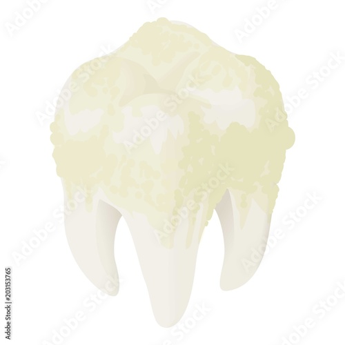 Stones on tooth icon. Isometric of stones on tooth vector icon for web design isolated on white background