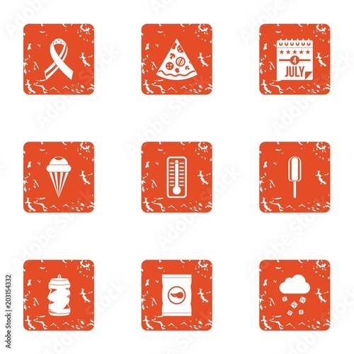 Weaken icons set. Grunge set of 9 weaken vector icons for web isolated on white background