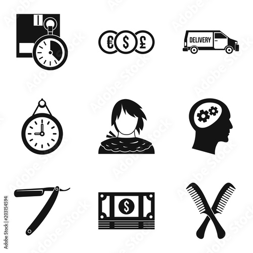 Workhouse icons set. Simple set of 9 workhouse vector icons for web isolated on white background