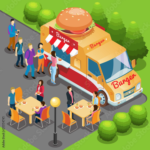 Isometric Fast Food Truck Concept