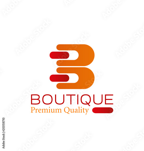 Vector B letter icon for fashion boutique