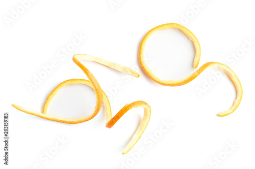 orange mandarin lemon twist isolated