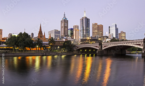 Melbourne city at night