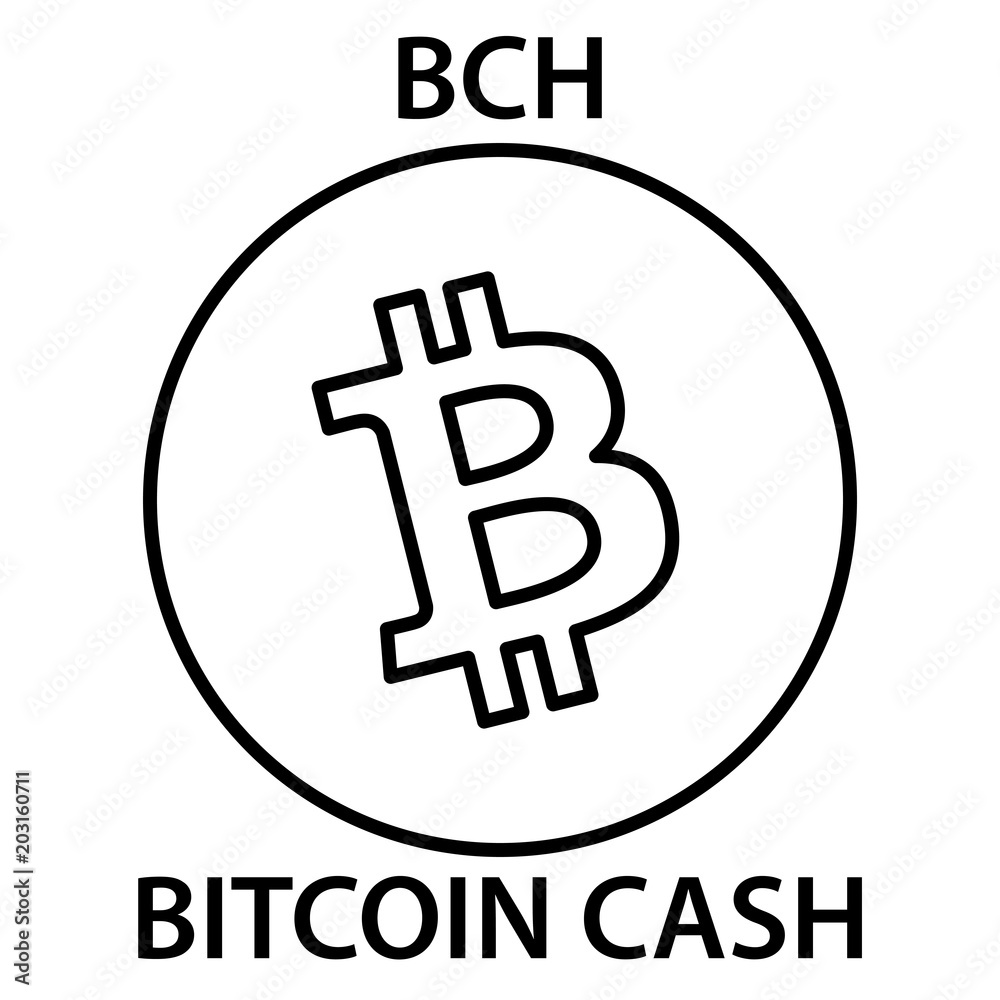 Obraz premium Bitcoin cash cryptocurrency blockchain icon. Virtual electronic, internet money or cryptocoin symbol, logo