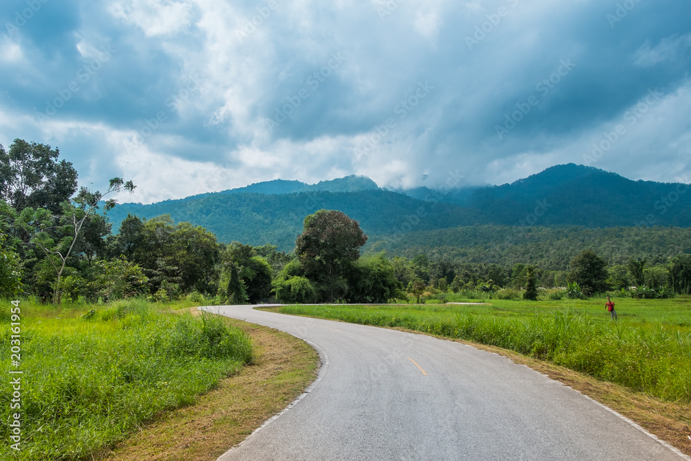 Natural road to beautiful place in thailand