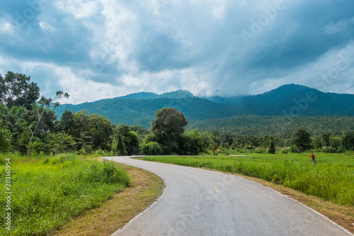 Natural road to beautiful place in thailand