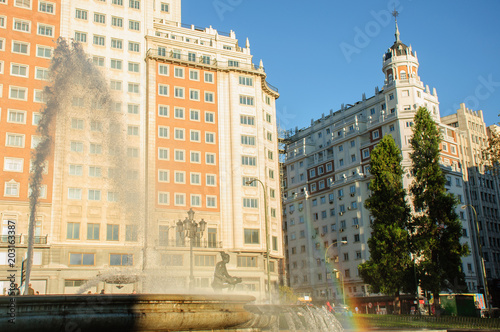Water fountain in Madrid photo