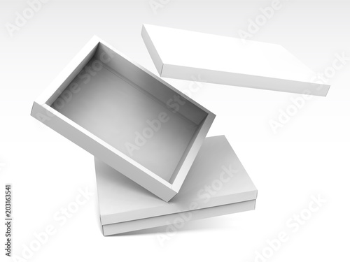 3d illustration open boxes