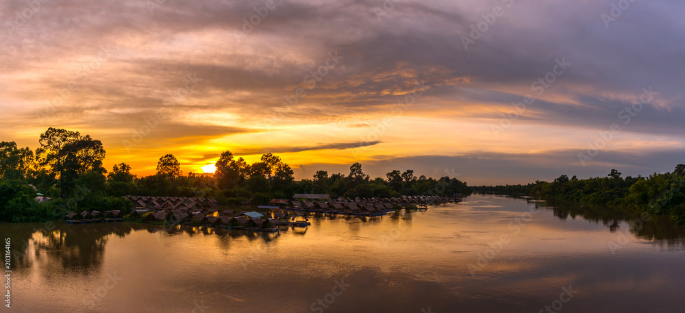 Obraz premium twilight Beauty Evening colorful clouds - sunlight with dramatic sky.Dramatic sky reflection in water.