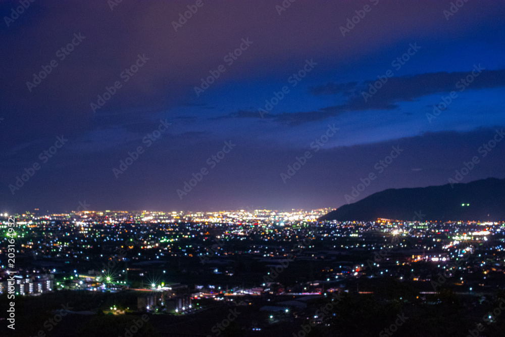 甲州市勝沼　ぶどうの丘からの夜景