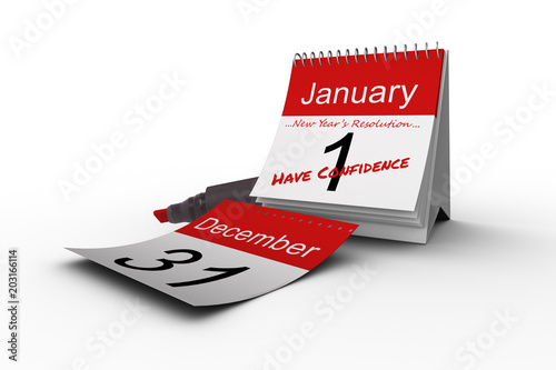 Composite image of new years resolutions on january calendar