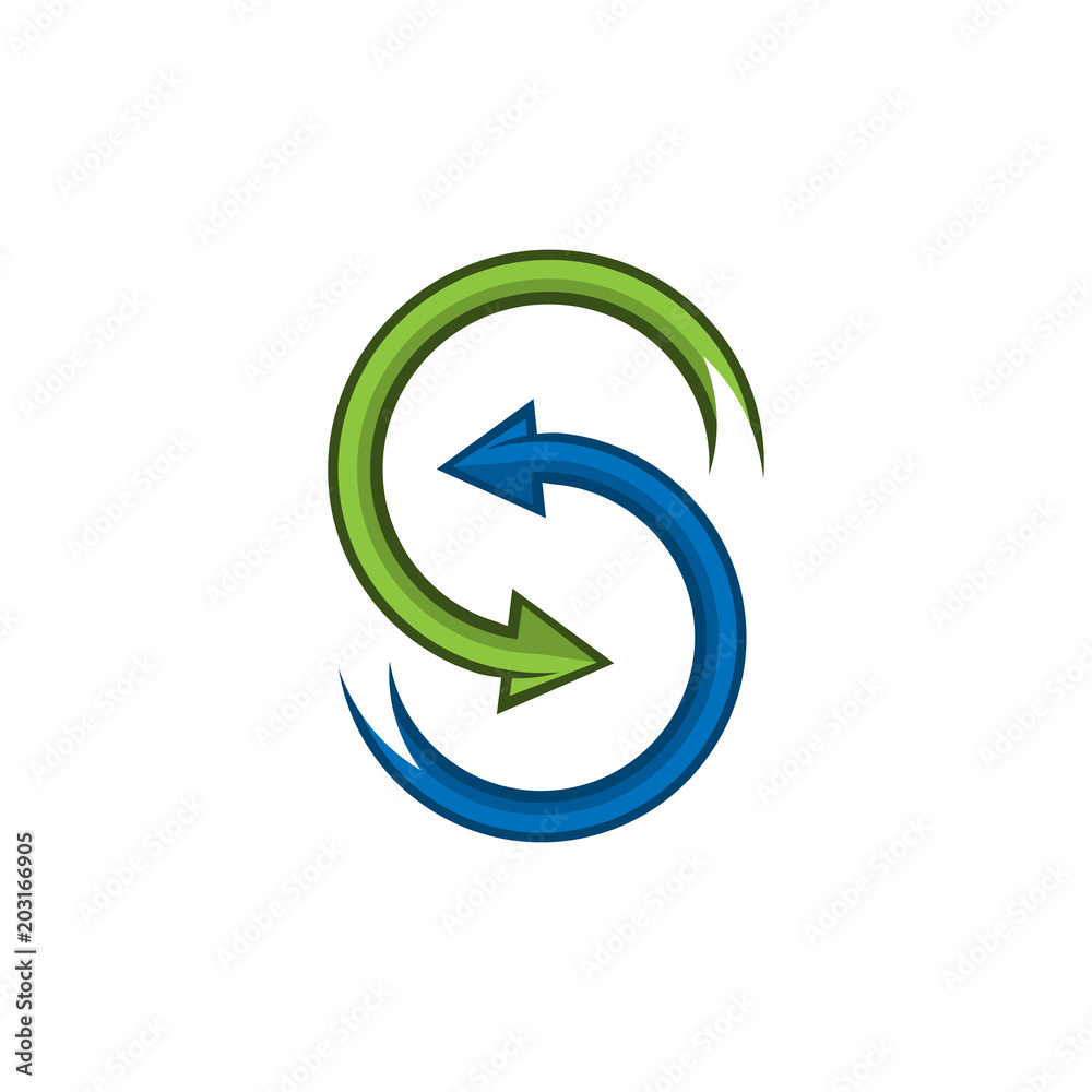 S letter with arrow vector icon S letter with arrow vector icon