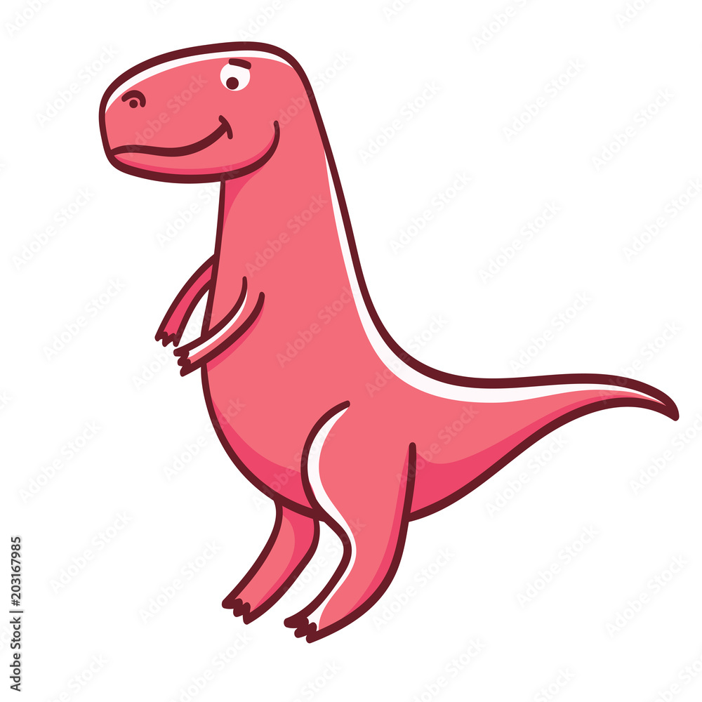 Cute cartoon dinosaur isolated on white background. Vector illustration Cute cartoon dinosaur isolated on white background. Vector illustration