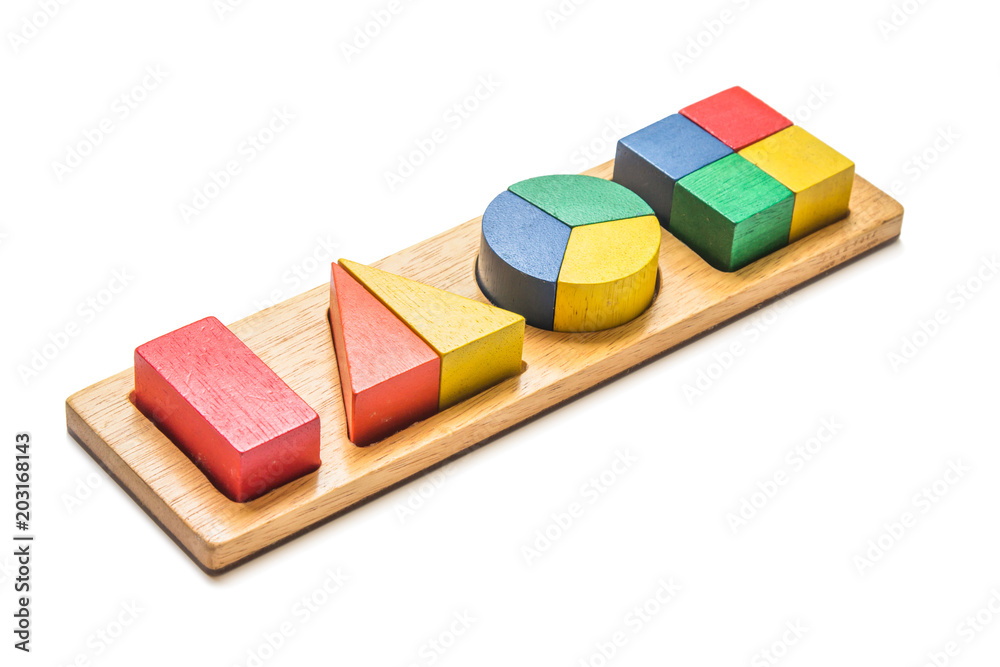 Various Wood Toy Block Pieces and Shapes Isolated on White Background to practice and develop children. Various Wood Toy Block Pieces and Shapes Isolated on White Background to practice and develop children.
