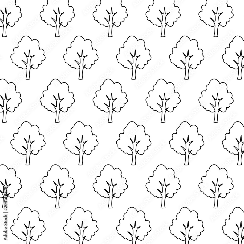 Obraz premium background with tree plants pattern, vector illustration