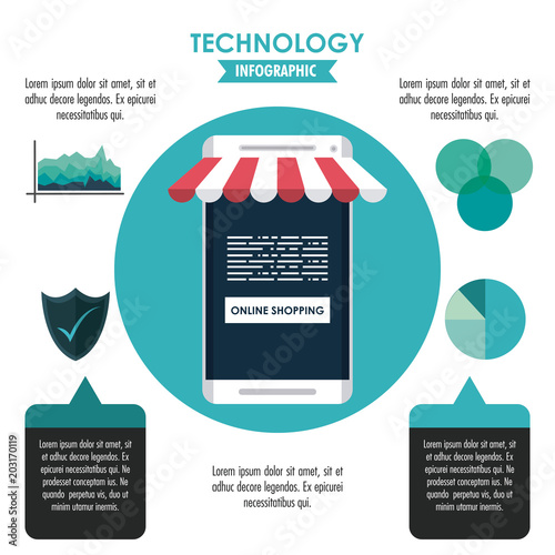 Ecommerce and online shopping infographic vector illustration graphic design